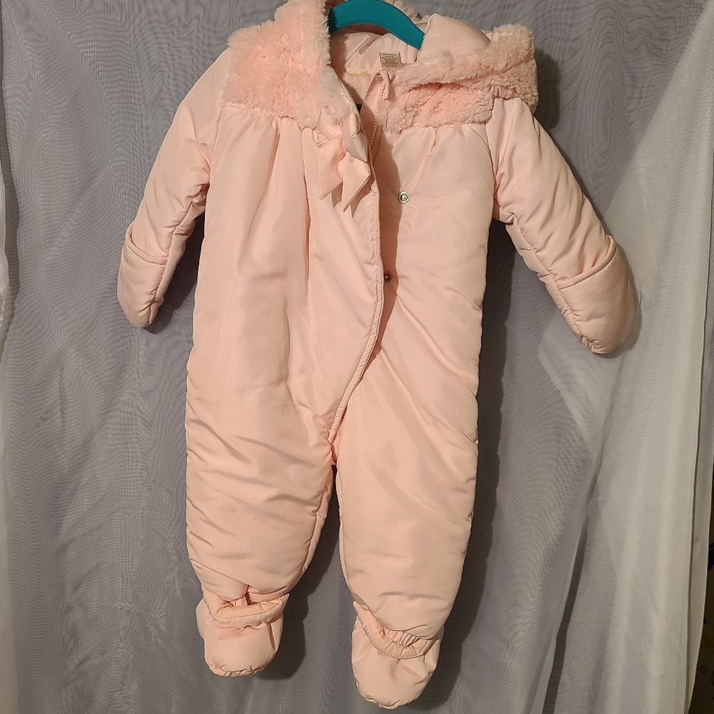 Soft pink snowsuit